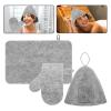 COLLBATH Felt Sauna Hat and Glove Set for Men and Women Breathable Sauna Cap with Cushion Grey Protective Hair Cover for Steam Bath view 3