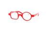 Ashilun One Square One Round Irregular Reading Glasses Retro Readers with Spring Hinge (0.0,Red) view 2