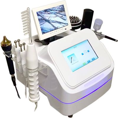 Skin Diagnosis Hair Analyzer, 50X/200X Skin Hair Scalp Detector with 7 Heads and LCD Screen, Digital Microscope Scalp Hair Follicle Detector, Facial Skin Diagnosis System for Home Salon Spa.