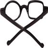 Ashilun One Square One Round Irregular Reading Glasses Retro Readers with Spring Hinge (+350,Black) view 3