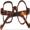 Ashilun One Square One Round Irregular Reading Glasses Retro Readers with Spring Hinge (+300,Yellow Leopard) view 1