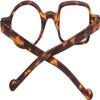 Ashilun One Square One Round Irregular Reading Glasses Retro Readers with Spring Hinge (+300,Yellow Leopard) view 4