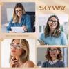 SKYWAY 2 Pack Reading Glasses for Women, Stylish Large Frame Blue Light Blocking Computer Readers, Square Ladies Glasses with Spring Hinge,Black Tortoise/Floral Tortoise,2.0+ view 2