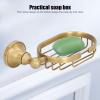 Wall Dish with Hollow Design - Retro Copper and Stainless Steel Holder for Bathroom, Toilet, and Kitchen - Keeps Dry and Clean, Easy Installation, Decorative and Practical view 3