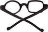 Ashilun One Square One Round Irregular Reading Glasses Retro Readers with Spring Hinge (+300,Black) view 3