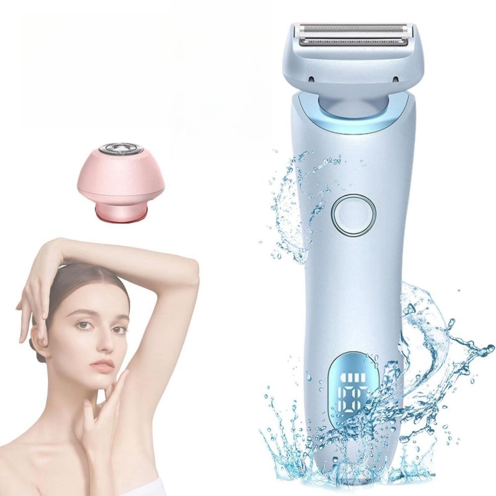 2 in 1 Electric Shaver Multifunctional Portable Hair Removal with Digital Display Wet and Dry Suitable for Armpits Private Parts Legs Face Arms