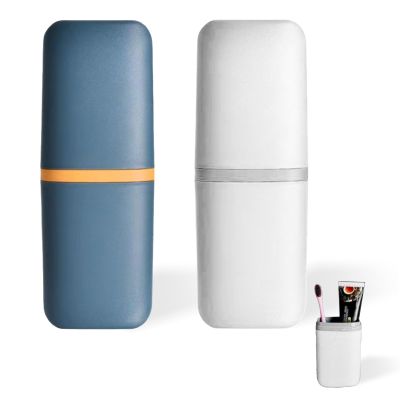 2 PCS Toothbrush Case, Toothbrush Travel Case, Travel Toothbrush Holder, Portable Pp Seal Cover Toothpaste Storage Container Cup for Home School Camping Business Trip Bathroom