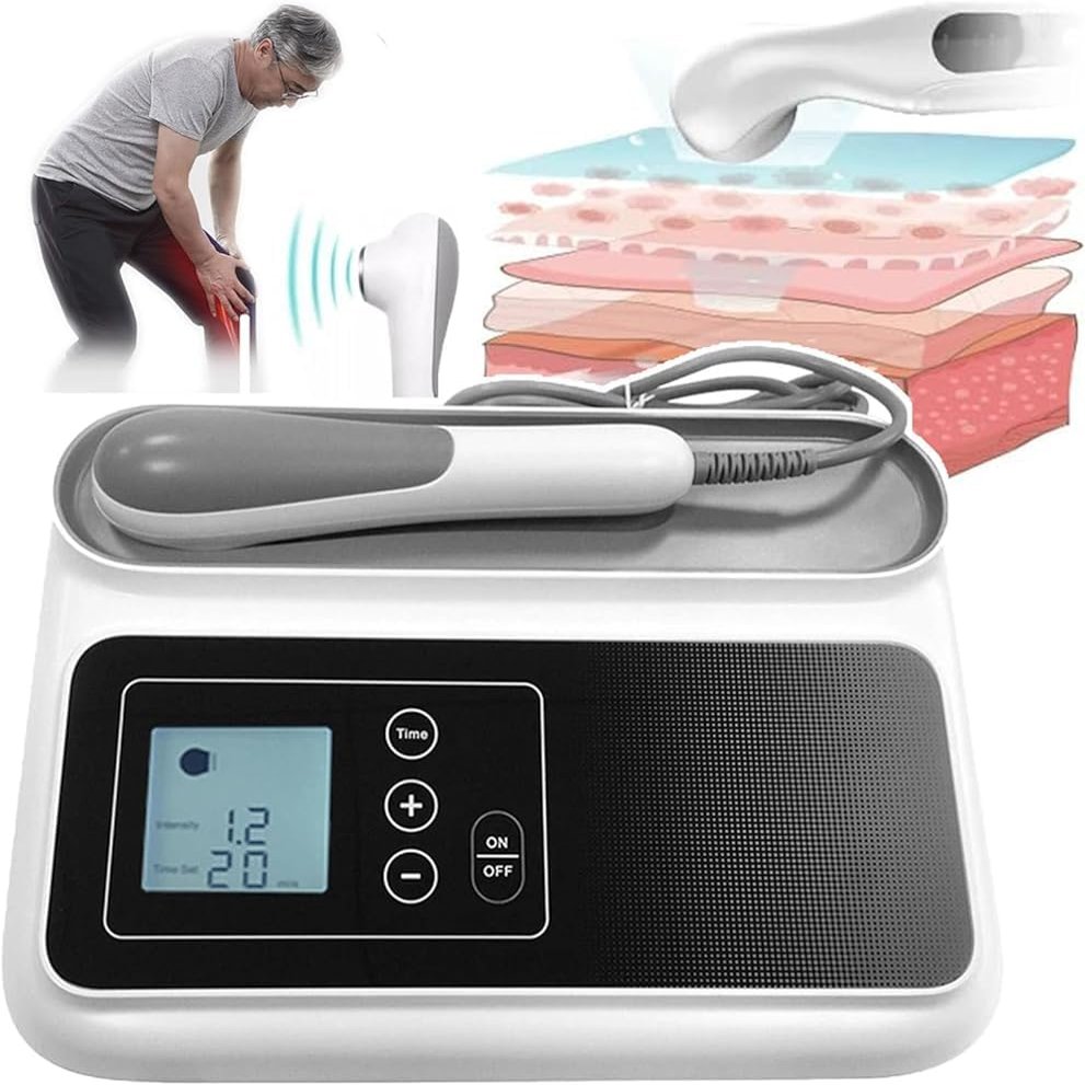 GJVBGA 1.05 Mhz Ultrasonic Therapy Machine-Touch Control,Ultrasound Physiotherapy Equipment 5 Gears Intensity/(5-30min) Timer,Home Portable Pain Relief Device for Knees Shoulders Lumbar Arms Neck