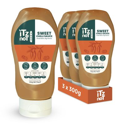 iTz noT jusT Sweet Chilli (Pack of 3, 300ml) The Natural Blend of Sweet and Spicy, Vegan Sweet Chilli Sauce for Stir-Fry, Dipping and More