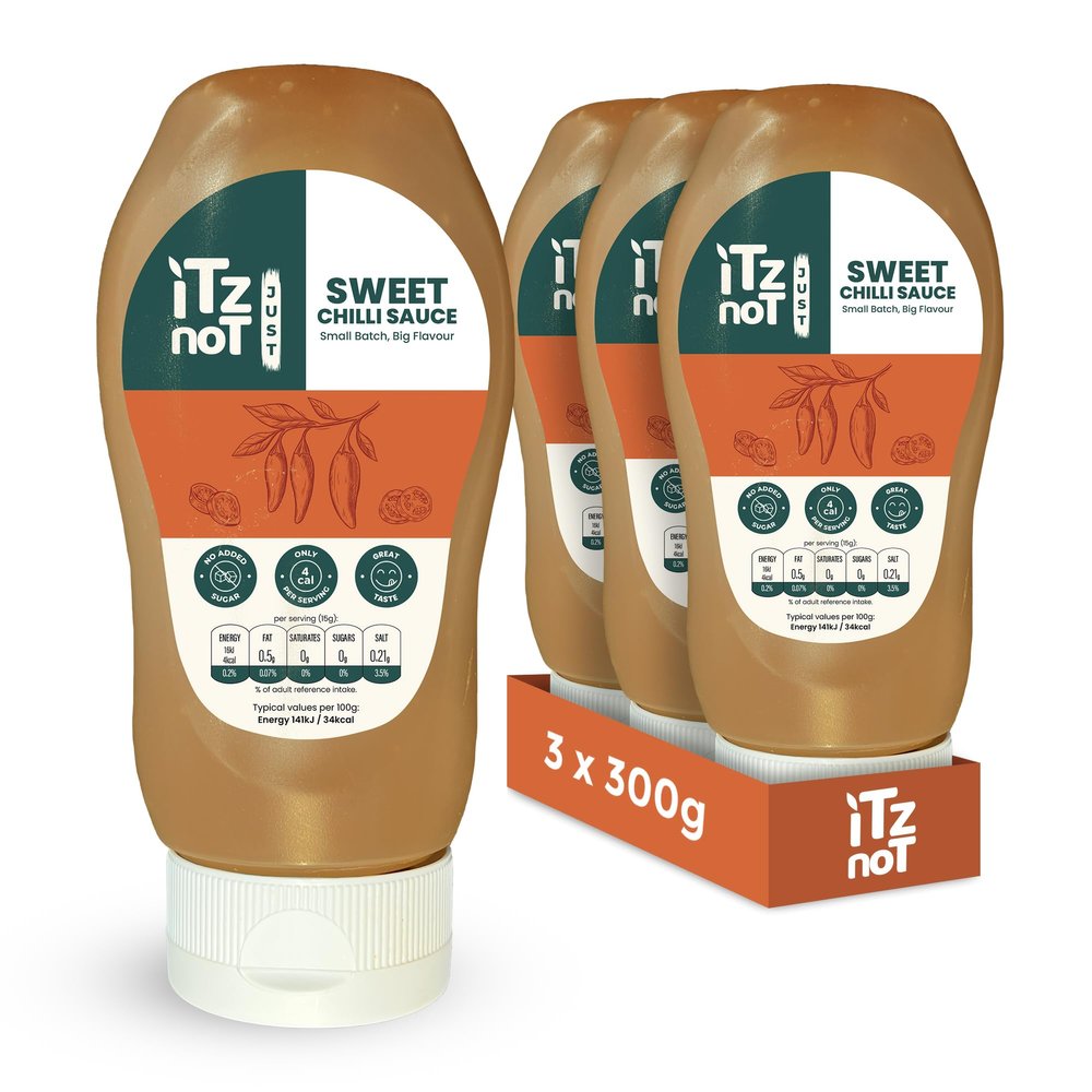 iTz noT jusT Sweet Chilli (Pack of 3, 300ml) The Natural Blend of Sweet and Spicy, Vegan Sweet Chilli Sauce for Stir-Fry, Dipping and More
