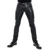 SDGHH-8MMDM Men's Slim Fit Leather Trousers Stretch Elastic Faux PU Pencil Pants Wet Look Straight Leg Trousers for Motorcycle Biker Dance Nightclub Stage Show Cosplay Mid,Black,M view 1