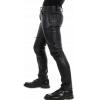 SDGHH-8MMDM Men's Slim Fit Leather Trousers Stretch Elastic Faux PU Pencil Pants Wet Look Straight Leg Trousers for Motorcycle Biker Dance Nightclub Stage Show Cosplay Mid,Black,M view 2