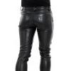 SDGHH-8MMDM Men's Slim Fit Leather Trousers Stretch Elastic Faux PU Pencil Pants Wet Look Straight Leg Trousers for Motorcycle Biker Dance Nightclub Stage Show Cosplay Mid,Black,M view 3