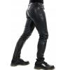 SDGHH-8MMDM Men's Slim Fit Leather Trousers Stretch Elastic Faux PU Pencil Pants Wet Look Straight Leg Trousers for Motorcycle Biker Dance Nightclub Stage Show Cosplay Mid,Black,M view 4