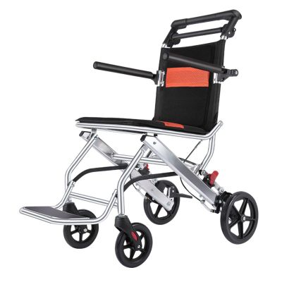 001,FreshCart Basics Ultra-Light Transport Wheelchair - Folding Portable Wheelchair with Hand Brake - Trolleys for Elderly Aircraft Travel
