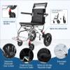 004, Lightweight Wheelchairs Adults Super Lightweight Foldable Drive Wheelchair Portable Aluminum Transport Chair Boarding Travelling Lightweight Folding Wheelchair view 3