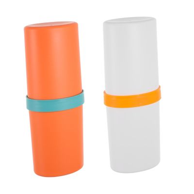 CAXUSD 2pcs Portable Toothbrush Holder Case for Travel Wash Cup Organizer Toothbrush Travel Storage Box