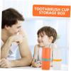 CAXUSD 2pcs Portable Toothbrush Holder Case for Travel Wash Cup Organizer Toothbrush Travel Storage Box view 2