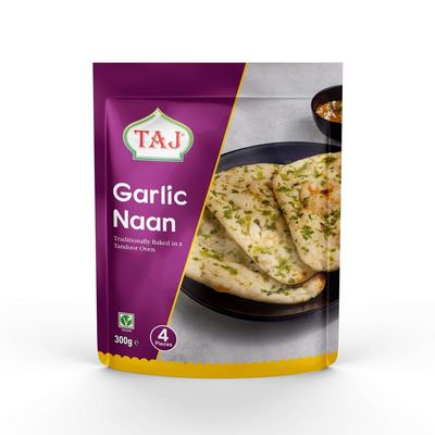MyAfricaStore TAJ Garlic & Coriander Naan Bread 12x300g
