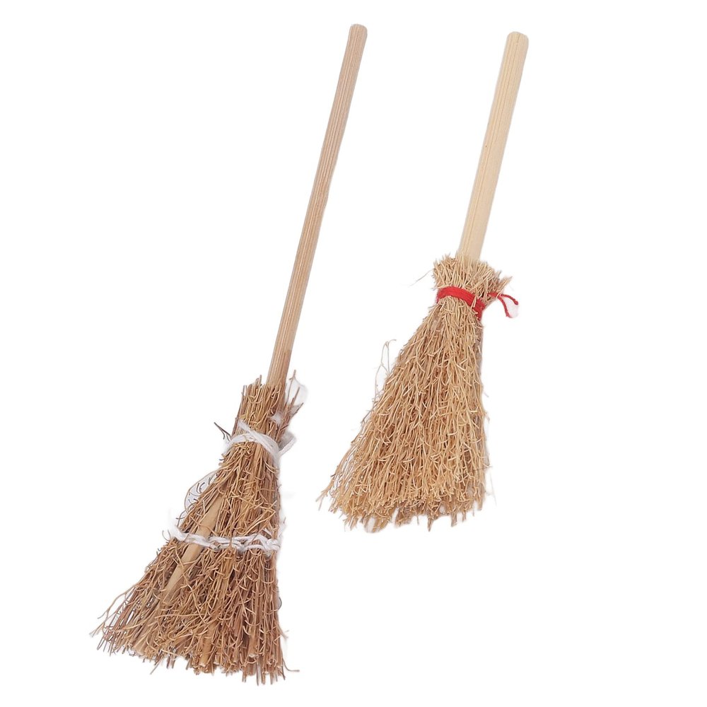 20Pcs Miniature Artificial Mini Straw Brooms, Halloween Brooms Wizard Brooms Hand Brooms, Hanging Decoration Straw Craft Decoration for Cosplay Party