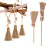 20Pcs Miniature Artificial Mini Straw Brooms, Halloween Brooms Wizard Brooms Hand Brooms, Hanging Decoration Straw Craft Decoration for Cosplay Party view 3