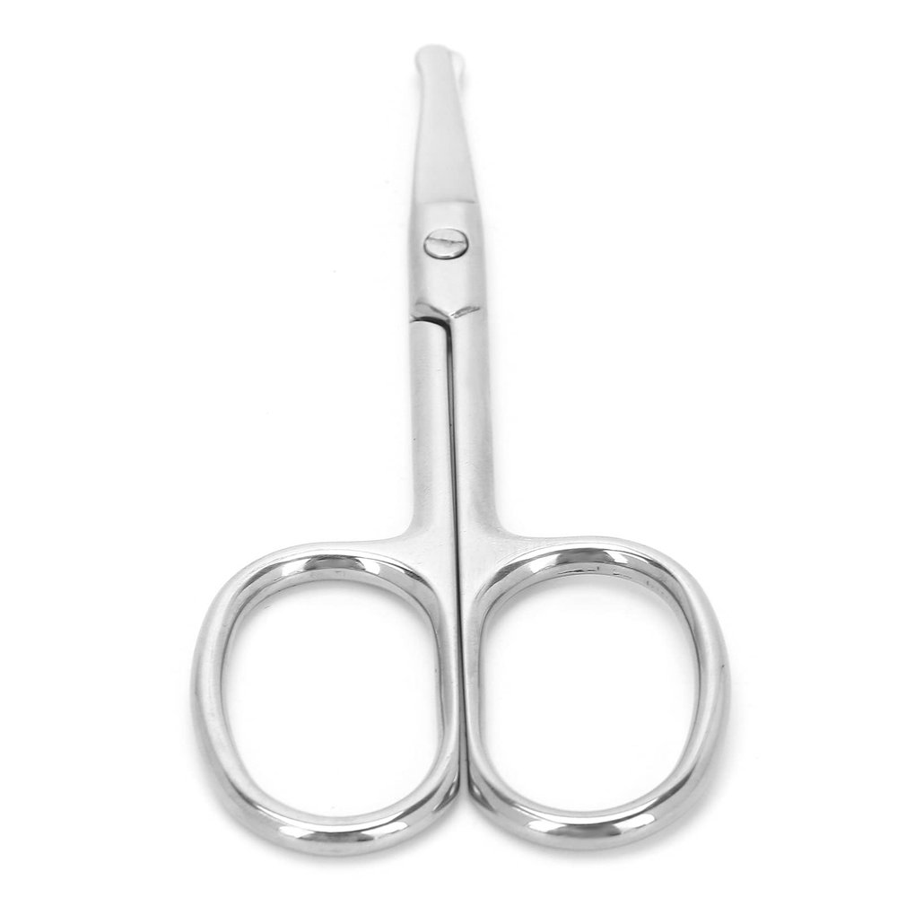 Eyebrow Scissors, Stainless Steel Rounded Tip Nose Hair Scissors Nose Hair Trimmer for Men Grooming Tool for Eyebrows, Nose, Moustache, Beard (MJ-WB094)
