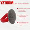 YZTOOM Cast Iron Scrubber, Iron Chainmail Scrubber Skillet Cleaner with Silicone Handle, Stainless Steel Chain Mail Scrubber for Cast Iron Skillets view 2