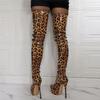 SPONYBORTY Women's Fashion Leopard Overknee Boots Sexy Platform Thigh High Boots Fetish High Heels Stripper Club Show Pumps Shoes high/F/46EU view 4