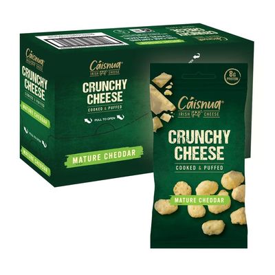 Cisnua Puffed Cheese Snacks Mature Cheddar 10 x 20g Cheese Crisps Multipack Snack Crunchy Keto Snacks, 8g Protein, Low Carb, Vegetarian, Gluten Free