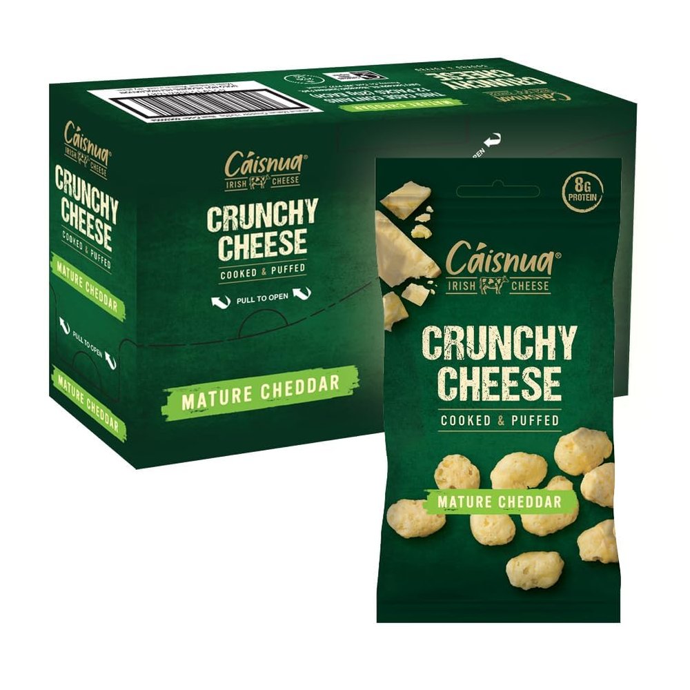 Cisnua Puffed Cheese Snacks Mature Cheddar 10 x 20g Cheese Crisps Multipack Snack Crunchy Keto Snacks, 8g Protein, Low Carb, Vegetarian, Gluten Free