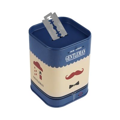 1 Pack Razor Blade Disposal Container for Safety Razor Blade, Detachable Safe Blade Bank for Used Leaf Razor, Large Capacity Razor Iron Disposal Case (Blue)