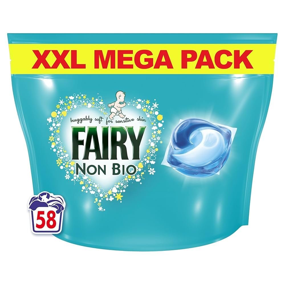 Fairy Non Bio PODS Washing Liquid Capsules, For Sensitive Skin, 58 Washes