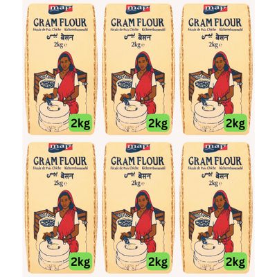 Besan Gram Flour 12kg, Chickpea Flour Gluten Free (6 x 2kg)