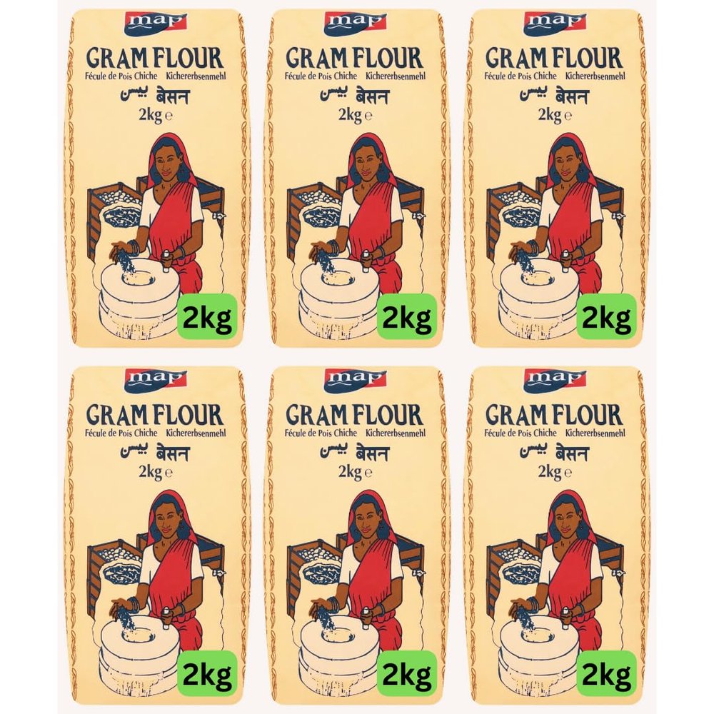 Besan Gram Flour 12kg, Chickpea Flour Gluten Free (6 x 2kg)