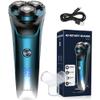 Amurhey Men's Electric Shaver, IPX7 Wet & Dry, Flexible 360 Shaving Heads, USB-C, 120 Min Running Time, Blue view 1