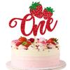 Rsstarxi 1 Pack Strawberry One Cake Topper Berry First Birthday Cake Topper Sweet Fruit Theme 1st Birthday Cake Pick for Strawberry Baby Shower 1st Birthday Party Cake Decorations view 1