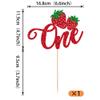 Rsstarxi 1 Pack Strawberry One Cake Topper Berry First Birthday Cake Topper Sweet Fruit Theme 1st Birthday Cake Pick for Strawberry Baby Shower 1st Birthday Party Cake Decorations view 2