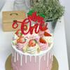 Rsstarxi 1 Pack Strawberry One Cake Topper Berry First Birthday Cake Topper Sweet Fruit Theme 1st Birthday Cake Pick for Strawberry Baby Shower 1st Birthday Party Cake Decorations view 3