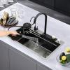 SEAYATOO Kitchen Sink, Pull-Out Faucet Dishwashing Sink, Household Nano Dishwashing Basin, Suitable for Bars, Restaurants view 2