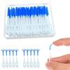 200-Count Silicone Interdental Brushes | Blue Dental Floss Sticks | Effective Plaque Removal | Gentle on Gums | Easy-to-Use Teeth Cleaning Tool | Includes Storage Box view 1
