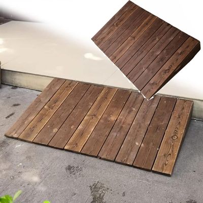 10/18/20/25cm Rise Wooden Curb Ramp for Doorway, Non-Slip Threshold Ramp Wheelchairs Transition Ramp for Pets/Kids/Elderly/Disabled (Size : 60x70x20cm/24x28x8'')