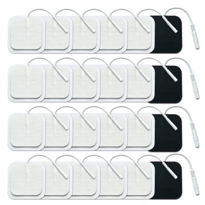 KASURE 24PCS TENS Unit Replacement Pads 40mm X 40mm, Replacement Electrode Pads for TENS Machine Reusable Self Adhesive Electrodes Pads Tens Machine Electrode Pads with Non-Irritating Design