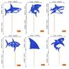 Rsstarxi 24 Pack Shark Cupcake Toppers Shark Birthday Party Decoration Shark Fin Cupcake Picks for Shark Theme Baby Shower Birthday Party Cake Decorations Deep Blue view 2
