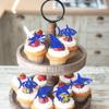 Rsstarxi 24 Pack Shark Cupcake Toppers Shark Birthday Party Decoration Shark Fin Cupcake Picks for Shark Theme Baby Shower Birthday Party Cake Decorations Deep Blue view 3