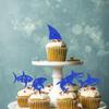 Rsstarxi 24 Pack Shark Cupcake Toppers Shark Birthday Party Decoration Shark Fin Cupcake Picks for Shark Theme Baby Shower Birthday Party Cake Decorations Deep Blue view 4