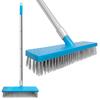 11.8 Heavy Duty Push Broom Brush with 60" Long Handle,Stainless Steel Deck Scrub Brush,Outdoor Broom for Cleaning Bathroom, Kitchen, Patio, Garage, Deck, Concrete,Stone, and Tile Floors view 1
