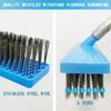 11.8 Heavy Duty Push Broom Brush with 60" Long Handle,Stainless Steel Deck Scrub Brush,Outdoor Broom for Cleaning Bathroom, Kitchen, Patio, Garage, Deck, Concrete,Stone, and Tile Floors view 3