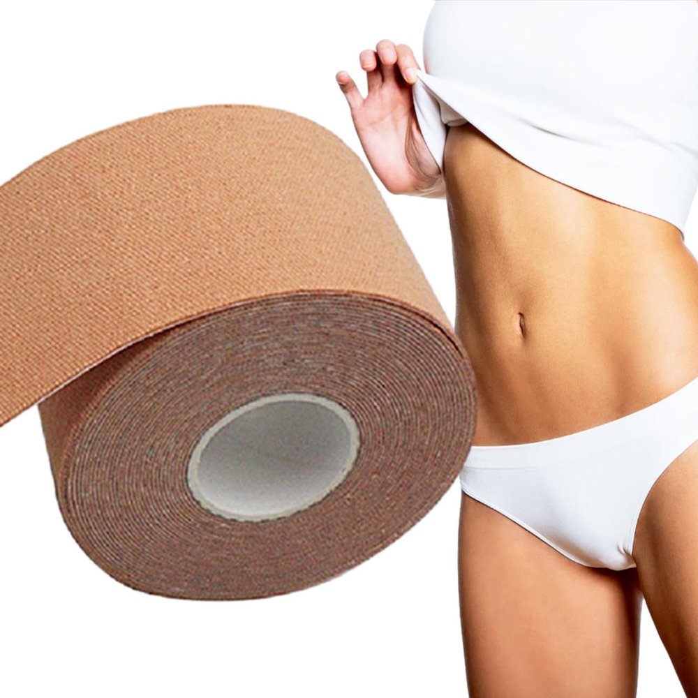 Body Tape for Stomach | Magic Wrap Tape Body Stomach | Tummy Tuck Tape Sticky Craft, High Ductility, Wavy Design for Daily Use, Fat Burning, Swimming, Exercise