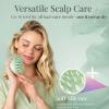 Shampoo Hair Brush by RustiK, Scalp Massager for Hair Growth, Green, Eco Freindly Wheat Straw Plastic with Soft Silicone Bristles, Exfoliator for Dandruff Removal, Wet Scalp Brush. view 2