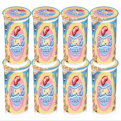 Inventure Barratt Flumps Cereal Cup 40g x 8 (Crunchy Whole Grain Stars with Marshmallow Pieces) - No Artificial Colours & Flavours